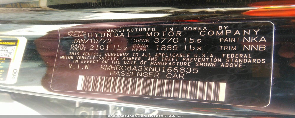KMHRC8A3XNU166835 2022 HYUNDAI VENUE photo no. 9