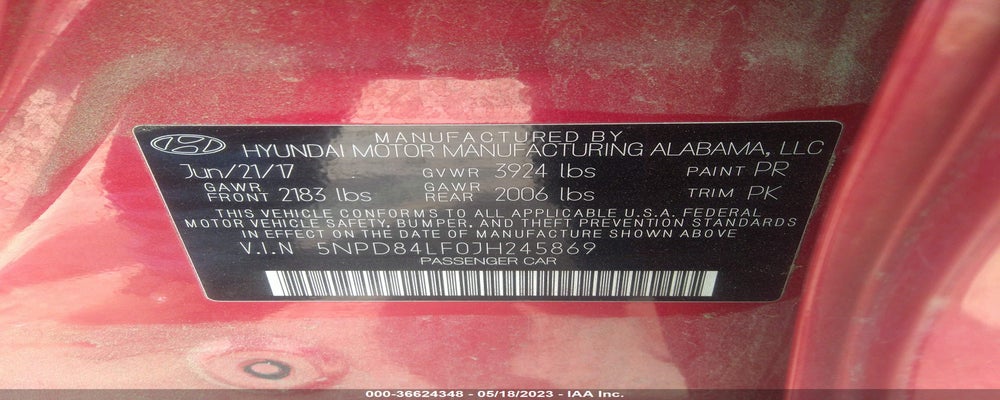 5NPD84LF0JH245869 2018 HYUNDAI ELANTRA photo no. 9