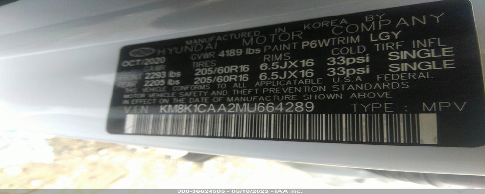 KM8K1CAA2MU664289 2021 HYUNDAI KONA photo no. 9