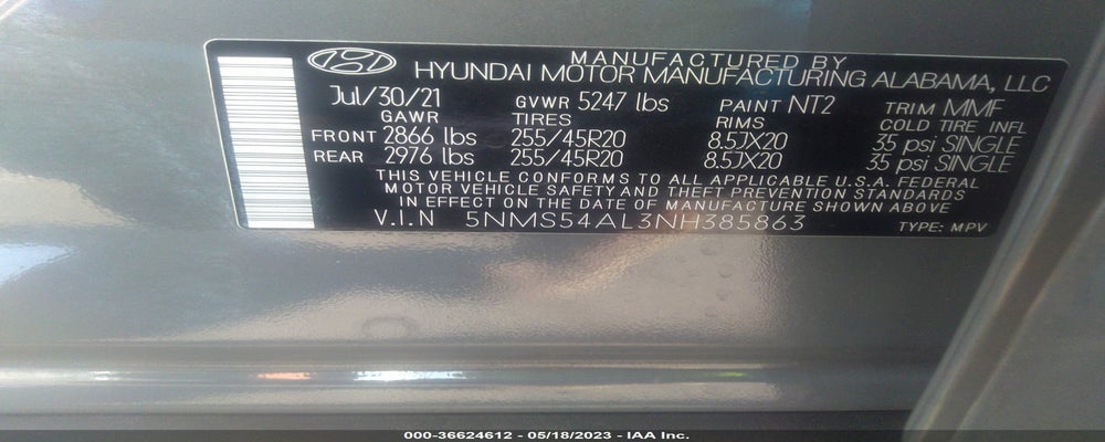 5NMS54AL3NH385863 2022 HYUNDAI SANTA FE photo no. 9