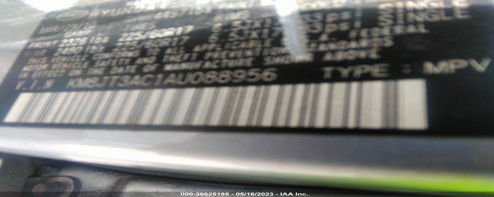 KM8JT3AC1AU088956 2010 HYUNDAI TUCSON photo no. 9