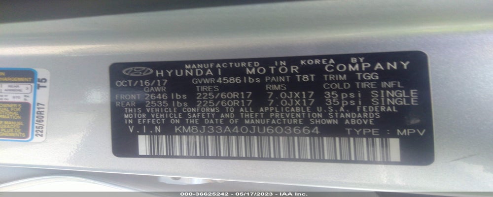 KM8J33A40JU603664 2018 HYUNDAI TUCSON photo no. 9