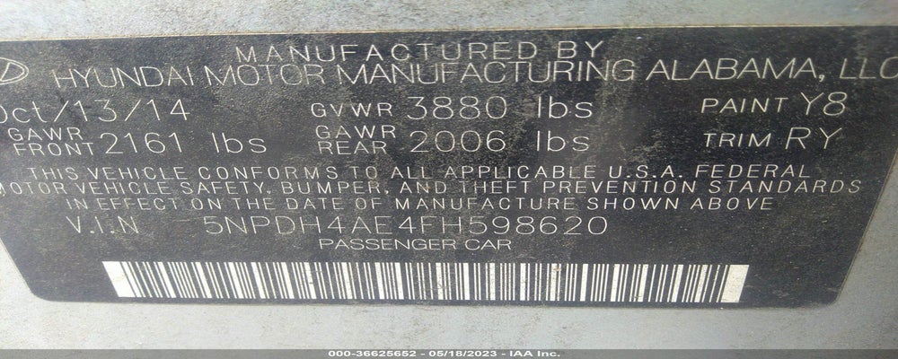 5NPDH4AE4FH598620 2015 HYUNDAI ELANTRA photo no. 9