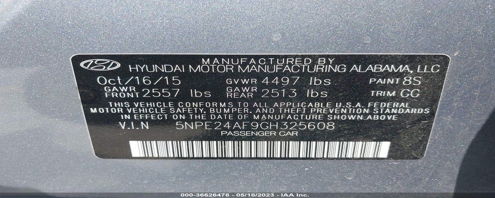 5NPE24AF9GH325608 2016 HYUNDAI SONATA photo no. 9