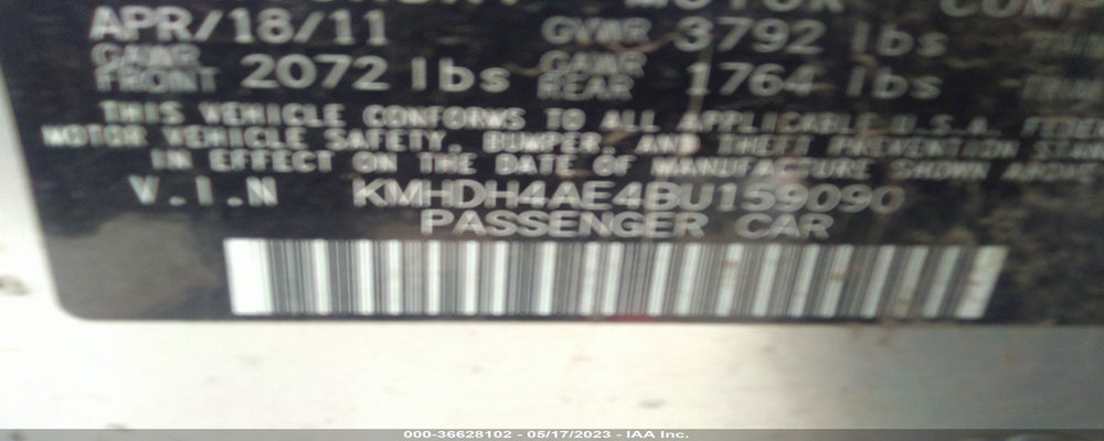 KMHDH4AE4BU159090 2011 HYUNDAI ELANTRA photo no. 9