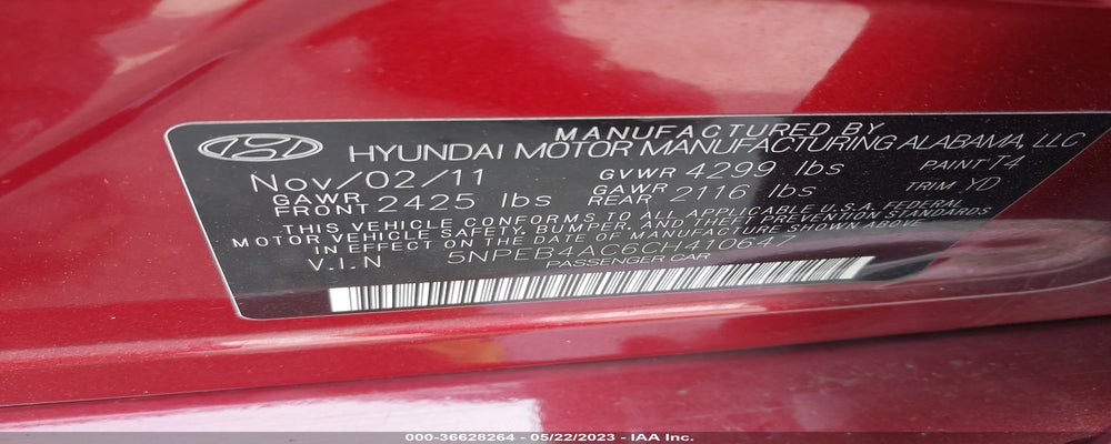 5NPEB4AC6CH410647 2012 HYUNDAI SONATA photo no. 9