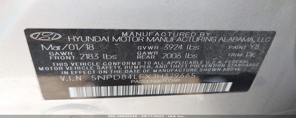 5NPD84LFXJH329665 2018 HYUNDAI ELANTRA photo no. 9