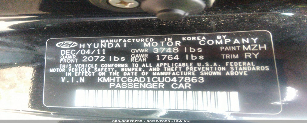 KMHTC6AD1CU047863 2012 HYUNDAI VELOSTER photo no. 9