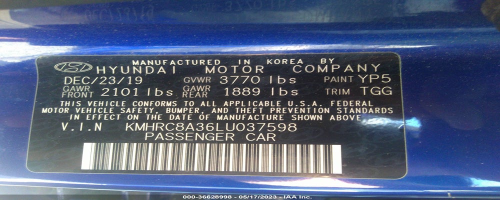 KMHRC8A36LU037598 2020 HYUNDAI VENUE photo no. 9