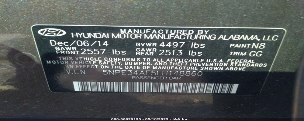 5NPE34AF5FH148860 2015 HYUNDAI SONATA photo no. 9