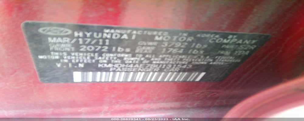 KMHDH4AE7BU131543 2011 HYUNDAI ELANTRA photo no. 9