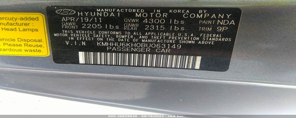 KMHHU6KH0BU063149 2011 HYUNDAI GENESIS COUPE photo no. 9