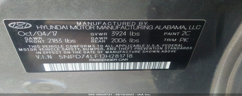 5NPD74LF1JH281718 2018 HYUNDAI ELANTRA photo no. 9