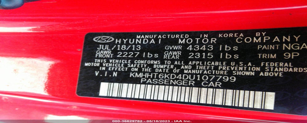KMHHT6KD4DU107799 2013 HYUNDAI GENESIS COUPE photo no. 9