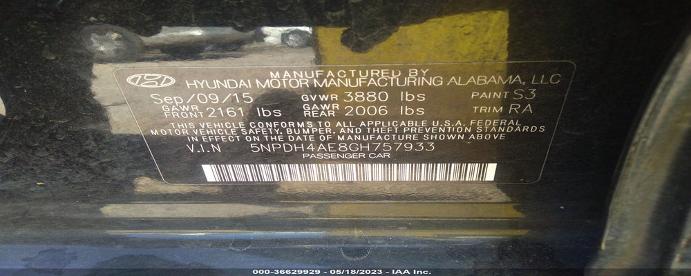 5NPDH4AE8GH757933 2016 HYUNDAI ELANTRA photo no. 9