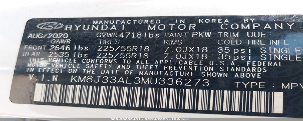 KM8J33AL3MU336273 2021 HYUNDAI TUCSON photo no. 9