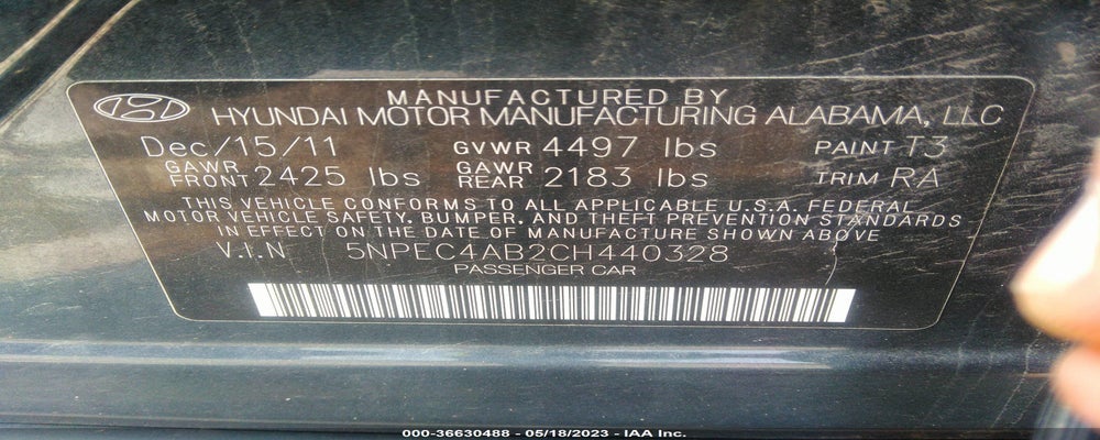 5NPEC4AB2CH440328 2012 HYUNDAI SONATA photo no. 9