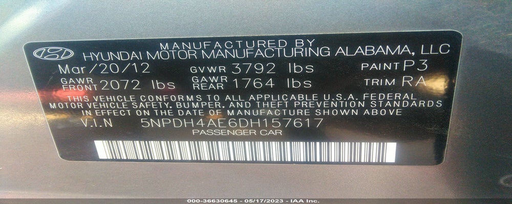 5NPDH4AE6DH157617 2013 HYUNDAI ELANTRA photo no. 9
