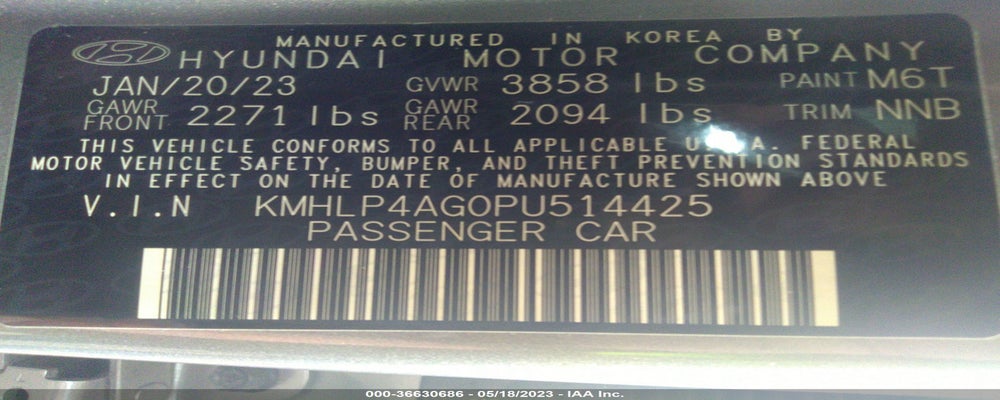 KMHLP4AG0PU514425 2023 HYUNDAI ELANTRA photo no. 9