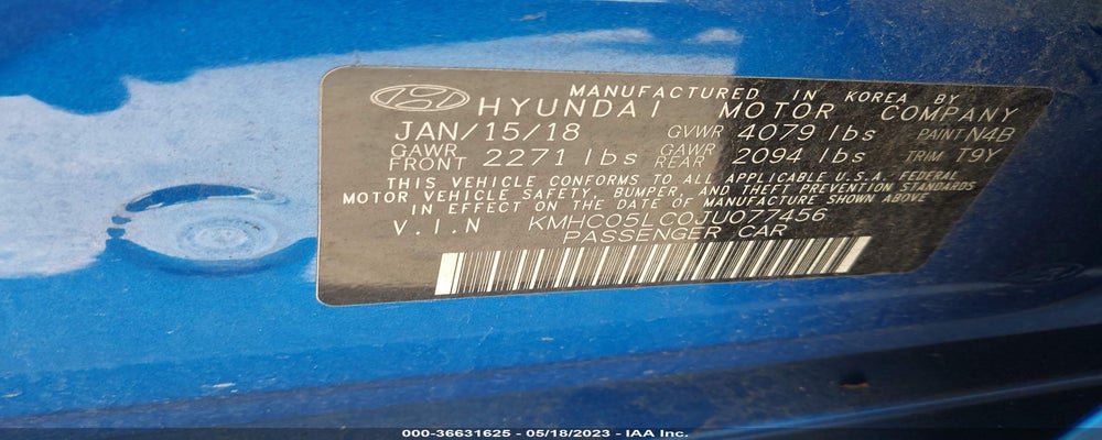 KMHC05LC0JU077456 2018 HYUNDAI IONIQ photo no. 9
