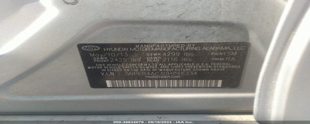 5NPEB4AC3DH745334 2013 HYUNDAI SONATA photo no. 9