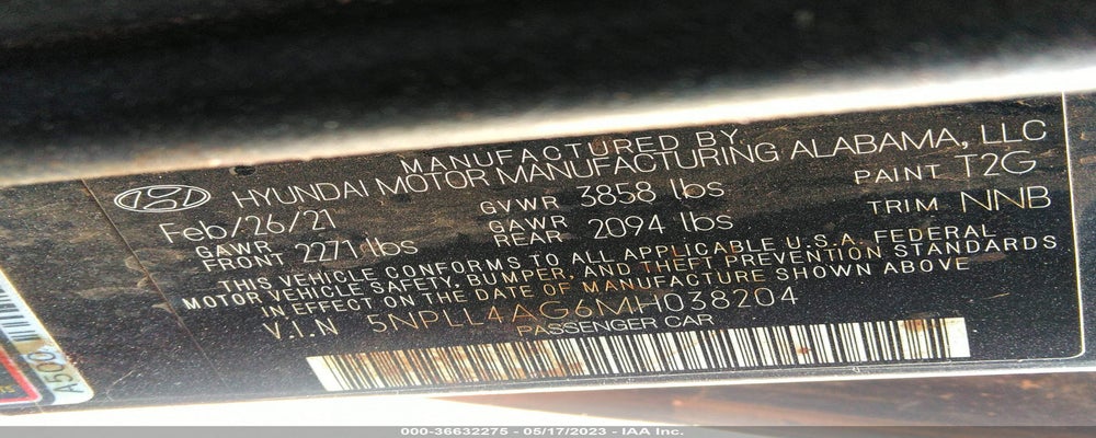 5NPLL4AG6MH038204 2021 HYUNDAI ELANTRA photo no. 9