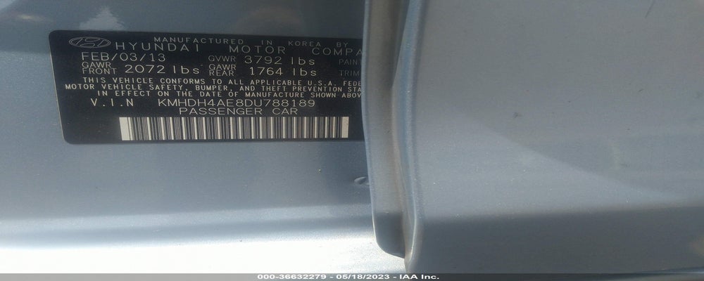 KMHDH4AE8DU788189 2013 HYUNDAI ELANTRA photo no. 9