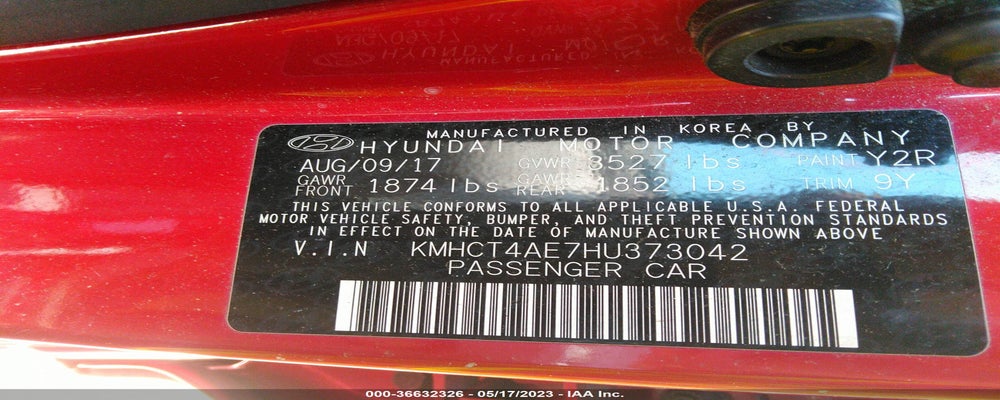 KMHCT4AE7HU373042 2017 HYUNDAI ACCENT photo no. 9