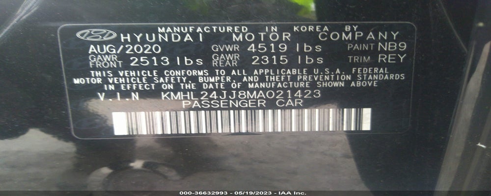 KMHL24JJ8MA021423 2021 HYUNDAI SONATA HYBRID photo no. 9