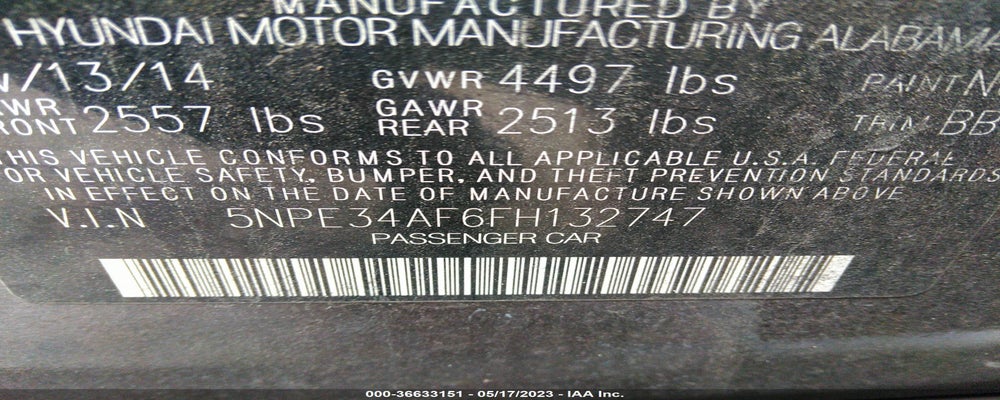 5NPE34AF6FH132747 2015 HYUNDAI SONATA photo no. 9