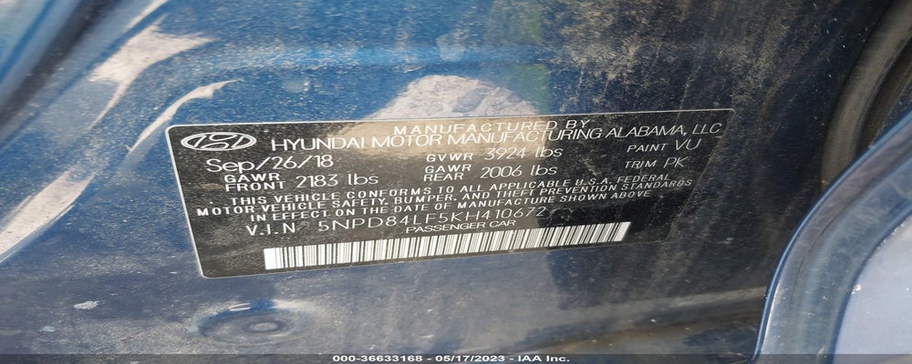 5NPD84LF5KH410672 2019 HYUNDAI ELANTRA photo no. 9