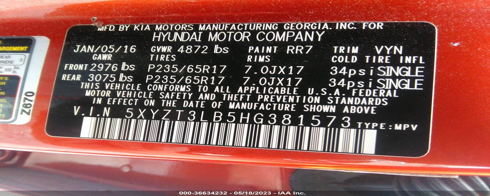 5XYZT3LB5HG381573 2017 HYUNDAI SANTA FE SPORT photo no. 9