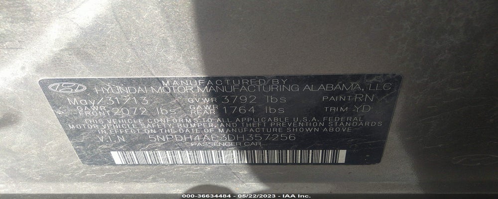 5NPDH4AE3DH357256 2013 HYUNDAI ELANTRA photo no. 9