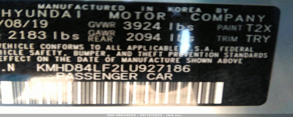 KMHD84LF2LU927186 2020 HYUNDAI ELANTRA photo no. 9