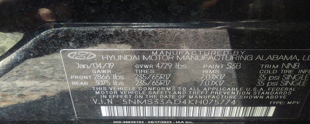 5NMS33AD4KH075774 2019 HYUNDAI SANTA FE photo no. 9