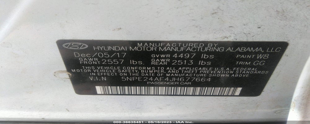 5NPE24AF4JH677664 2018 HYUNDAI SONATA photo no. 9