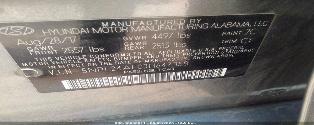 5NPE24AF0JH647058 2018 HYUNDAI SONATA photo no. 9