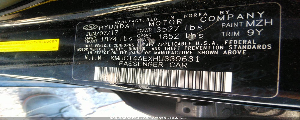 KMHCT4AEXHU339631 2017 HYUNDAI ACCENT photo no. 9