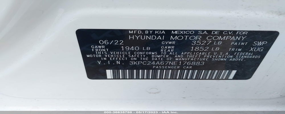 3KPC24A67NE176883 2022 HYUNDAI ACCENT photo no. 9