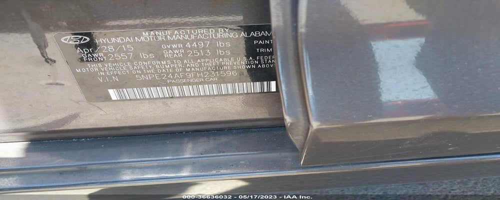 5NPE24AF9FH231596 2015 HYUNDAI SONATA photo no. 9