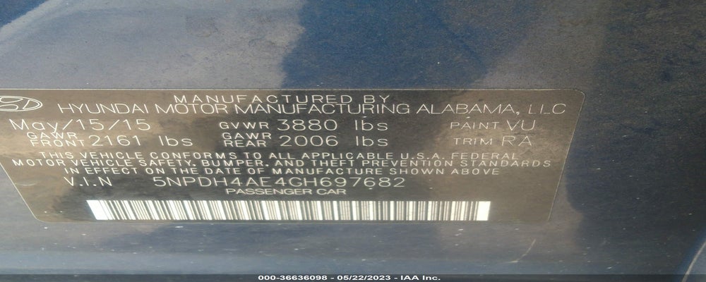 5NPDH4AE4GH697682 2016 HYUNDAI ELANTRA photo no. 9