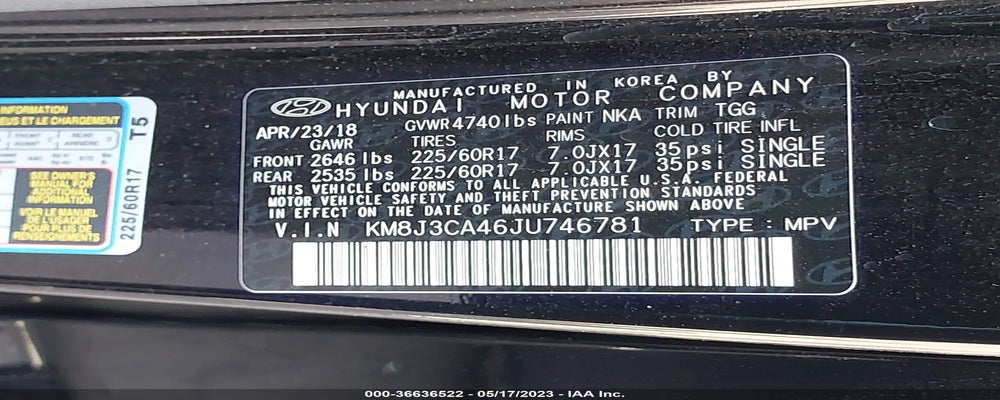 KM8J3CA46JU746781 2018 HYUNDAI TUCSON photo no. 9