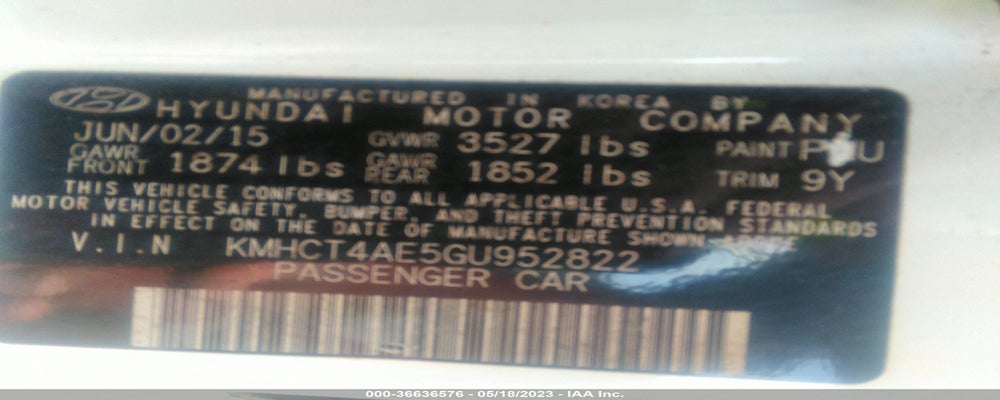 KMHCT4AE5GU952822 2016 HYUNDAI ACCENT photo no. 9