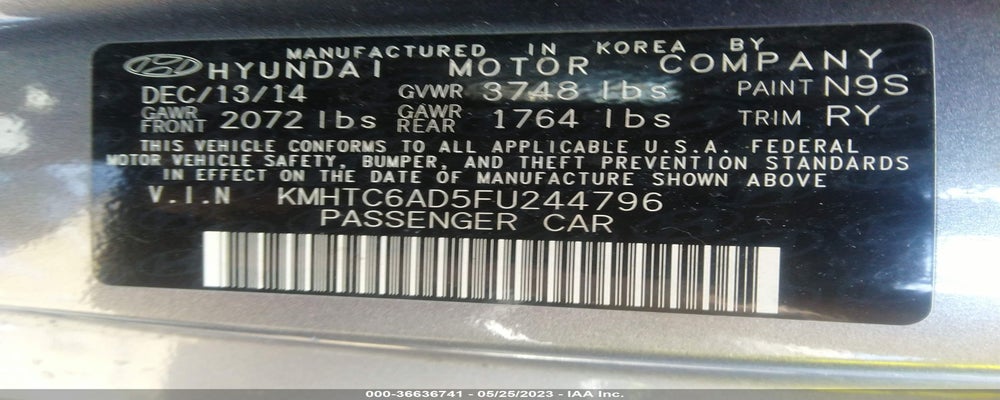 KMHTC6AD5FU244796 2015 HYUNDAI VELOSTER photo no. 9