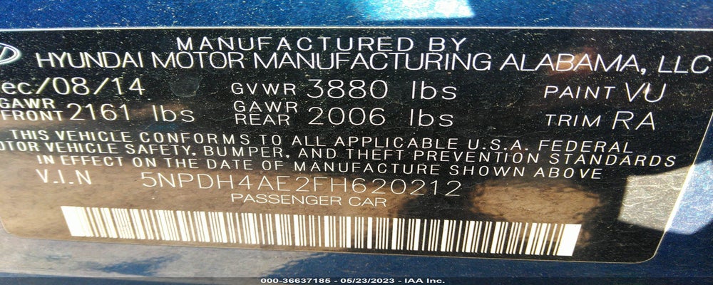 5NPDH4AE2FH620212 2015 HYUNDAI ELANTRA photo no. 9