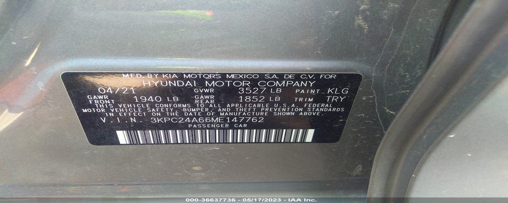 3KPC24A66ME147762 2021 HYUNDAI ACCENT photo no. 9