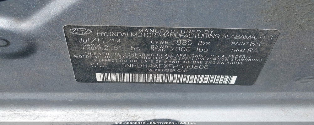 5NPDH4AEXFH559806 2015 HYUNDAI ELANTRA photo no. 9