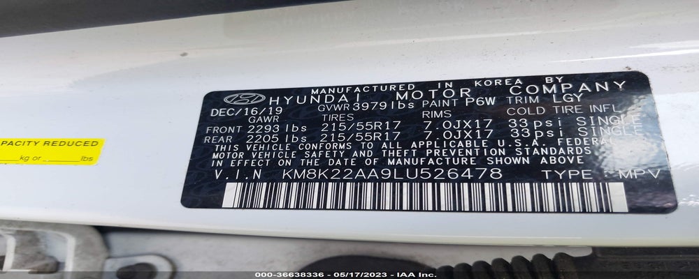 KM8K22AA9LU526478 2020 HYUNDAI KONA photo no. 9