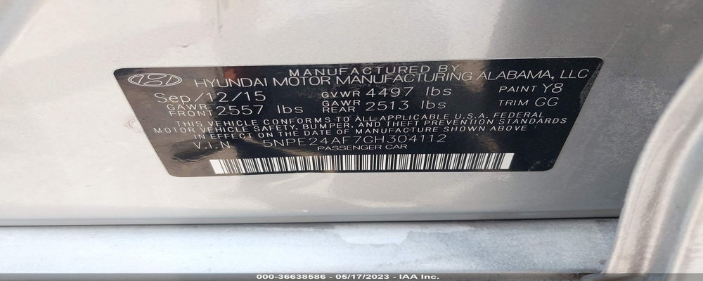 5NPE24AF7GH304112 2016 HYUNDAI SONATA photo no. 9