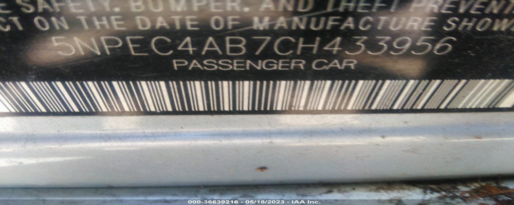 5NPEC4AB7CH433956 2012 HYUNDAI SONATA photo no. 9